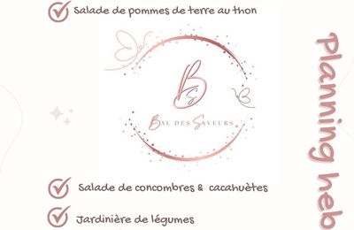 Planning de recettes du 6 au 12 mai 