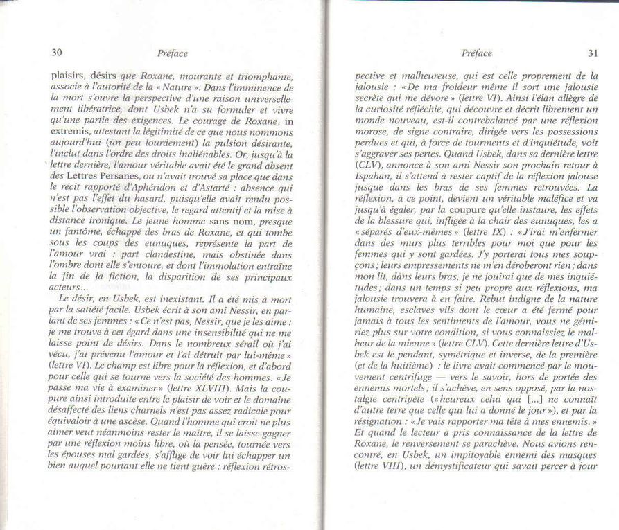 Vous trouverez ici la préface de Jean Starobinski à son édition des Lettres persanes.