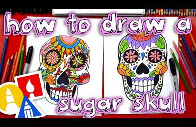Vidéo : How To Draw A Sugar Skull - Comment dessiner un crâne mexicain - tête de mort