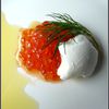 Cicheti de mozzarella aux oeufs de saumon