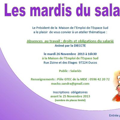 Les Mardis du salarié - Absences au travail : droits et obligations du salarié