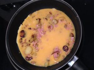 Omelette lardons- pomme de terre