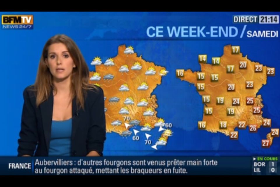 [2012 10 19] FANNY AGOSTINI - BFM TV - LA METEO @21H15