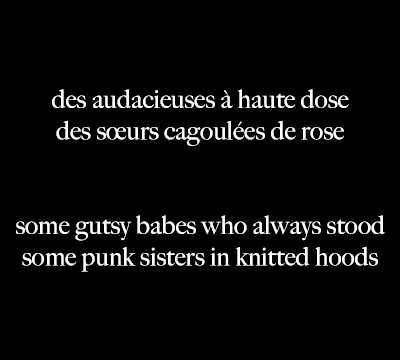 Pour Toutes Celles Cagoulées ...