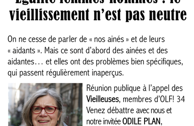 Le 23 Mars, Or Gris est à Montpellier un débat sur les femmes âgées