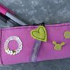 Petite trousse mauve/vers anis