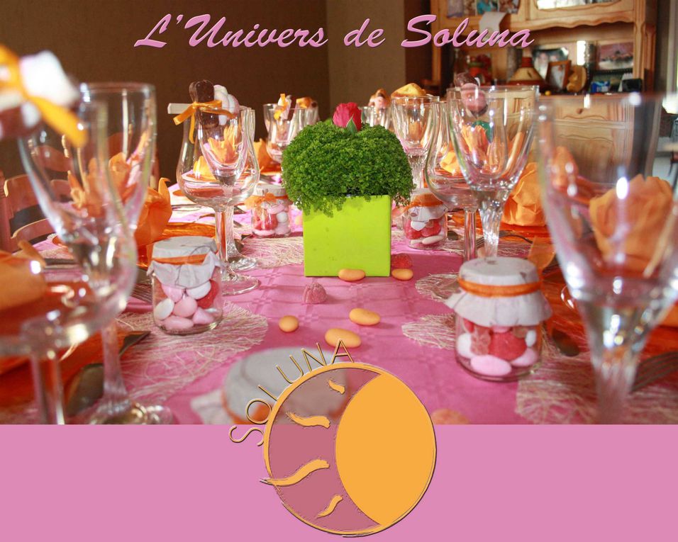 Décorations de table variées: mariage, baptême, anniversaire...