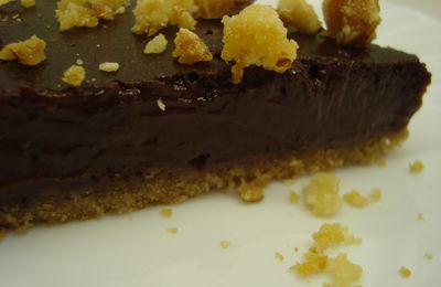 Tarte fondante tout chocolat et pralin