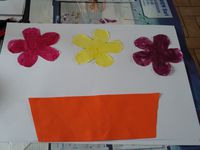 tableau sur le printemps on a fait de la peinture alimentaire 