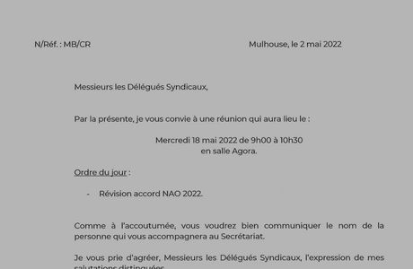 Révision NAO 2022 - 18 mai 2022