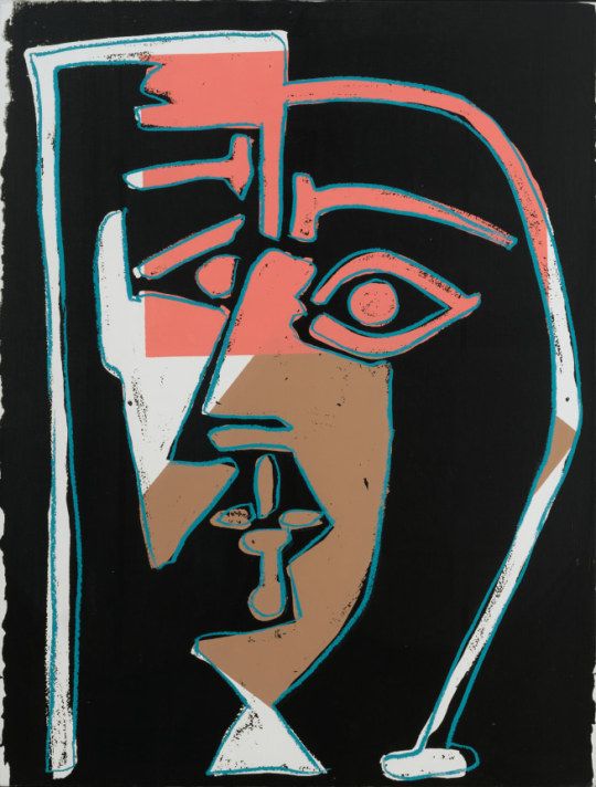 Andy Warhol, Head (After Picasso), 1985, encres polymères synthétiques et sérigraphie sur toile.