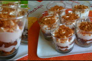 Verrine au speculoos, poire et nutella.