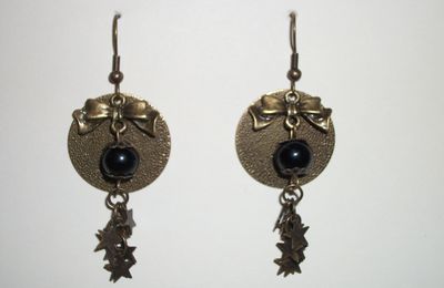 Boucles d'oreilles bronze étoiles