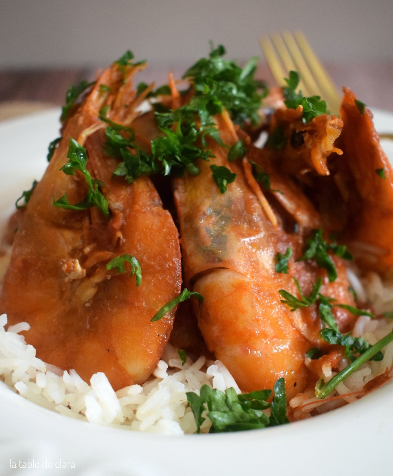 Gambas crues flambées pastis