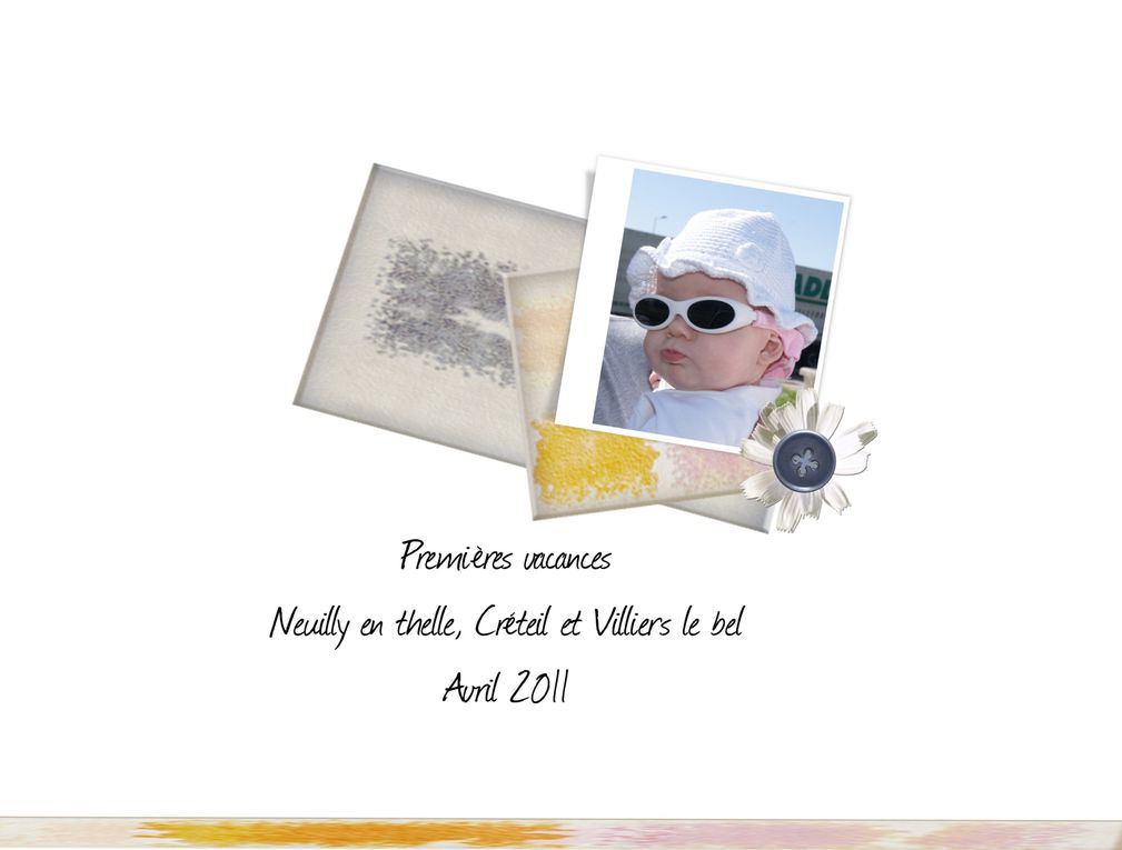 Album des pages scrap des premières vacances de la puce. 

(les pages sont au format rectangulaire 29*22 cm )