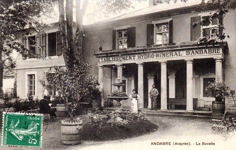Carte postale station thermales d'Andabre, Gissac 12360
