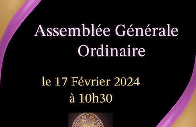 Assemblée générale ordinaire le 17 février à 10 h30 