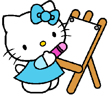 Hello Kitty- Peintre - Tableau - Render - Tube - Gratuit