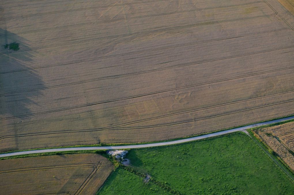 Invisible du sol, l'archéologie aérienne consiste à décrypter du ciel
ces "hiéroglyphes" de la terre :
étonnant et amusant !
Crédits photos : Martine HASSER