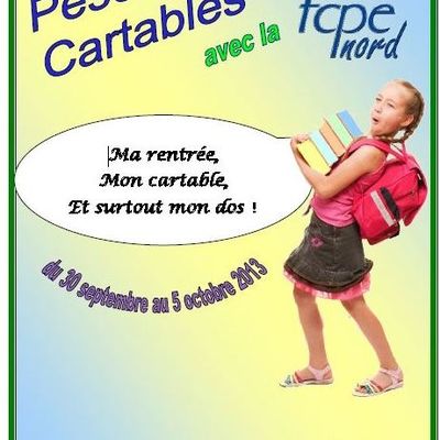 Pesée des cartables du 30 septembre au 5 octobre 2013