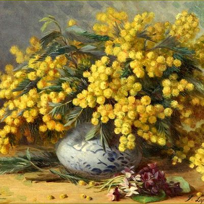 Les fleurs par les grands peintres - Georgy Lapchine - mimosa