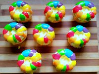 Cupcakes arc en ciel au citron