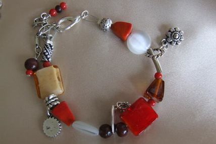 Bracelet sur fil cablé orange réf : B 1