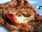 Tarte fine au chutney de tomates vertes, chèvre et tomates rouges