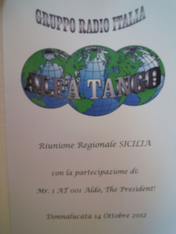 RIUNIONE REGIONALE ALFA TANGO SICILIA con 001 ALDO ospite a Donnalucata il 14.10.2012