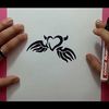 Como dibujar un corazon tribal con alas paso a paso
