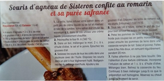 la reccete de cuisine de Serge