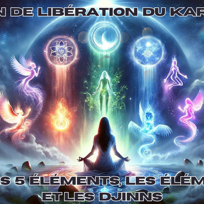 Soin de libération du karma avec les 5 éléments, les élémentaux et les djinns
