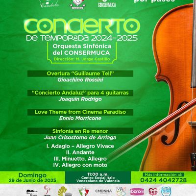 Conservatorio de Música de Carabobo invita a su segundo concierto de temporada 2024-2025 este 29 de junio
