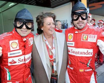 Luis Pérez Companc luego de subirse a la Ferrari de Schumacher
