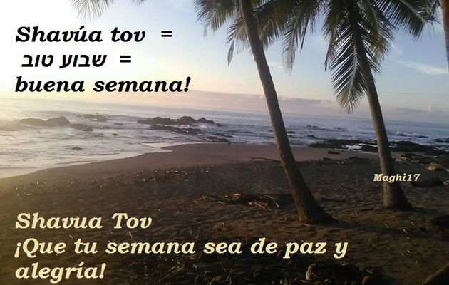 30 Av 5779 / 31 agosto 2019  Buena Semana Shavua Tov!  שבוע טוב ¡Que tu semana sea de paz y alegría