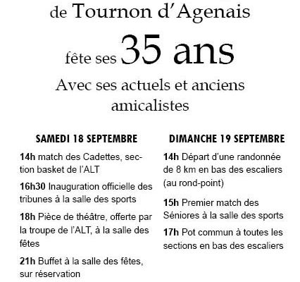 Tournon d'agenais : Les 35 ans de l'amicale laïque.