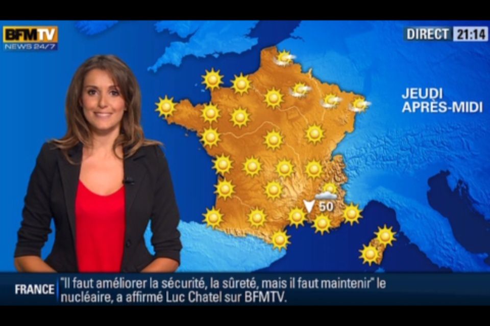 [2012 09 05] FANNY AGOSTINI - BFM TV - LA MÉTÉO @21H15