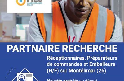 Mission de Réceptionniste, préparateurs de commandes sur Montélimar avec possibilité d'être véhiculé depuis Bagnols-sur-Cèze