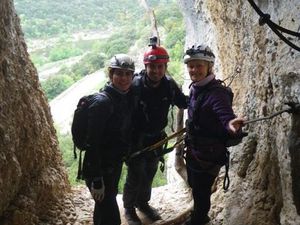 Petite pause photo au bout de la grotte qui donne sur l'Hérault