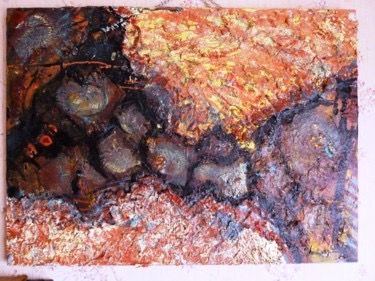 Le mur en pierres sèches, peinture acrylique sur toile, 120x80cm, vendu sans cadre, artiste peintre contemporain,bernadette cazal,narbonne aude occitanie france,boutique de createurs,galerie de peinture