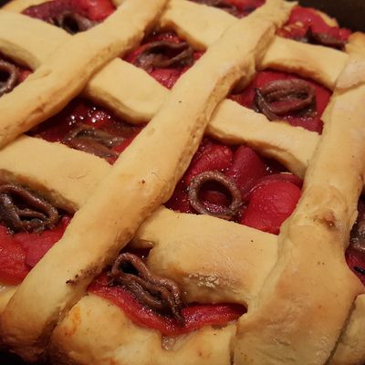 Tarte aux poivrons rôtis au four 