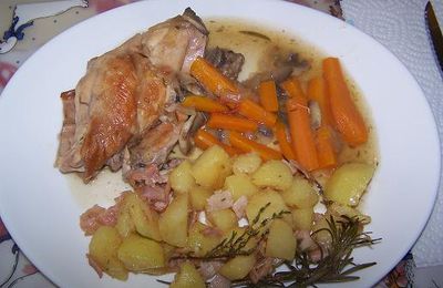 Lapin aux carottes et ses pommes de terre