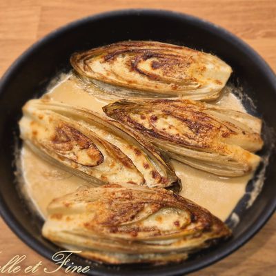 Endives braisées gratinées au parmesan