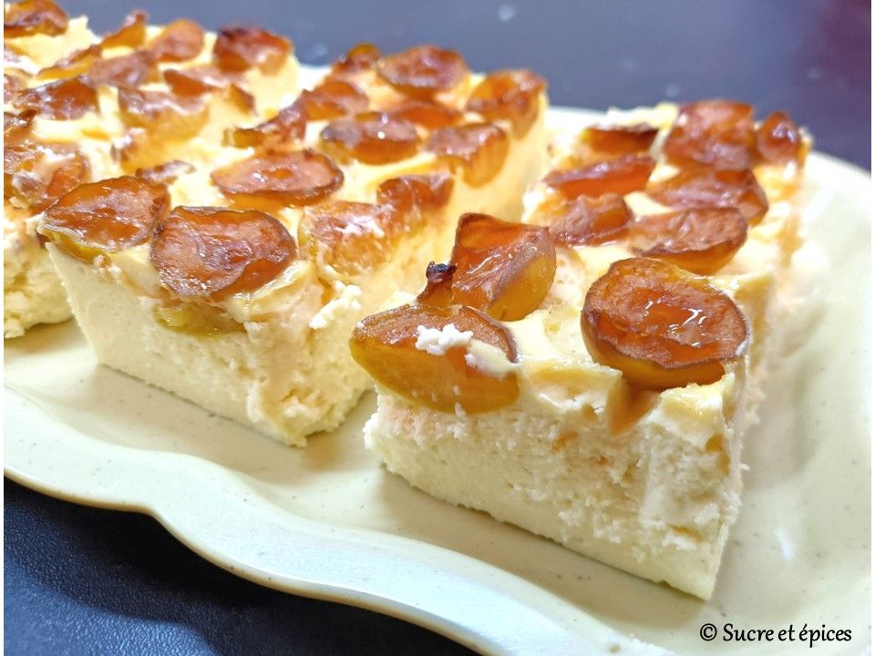 Cheesecake sans pâte aux mirabelles (sans gluten) - Recette en vidéo