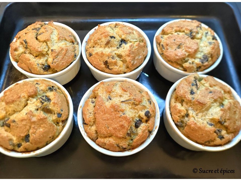 Soufflés de polenta aux champignons et romarin