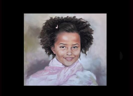 Dessin et peinture - vidéo 1842 : Technique du pastel, portrait de la petite fille des îles.