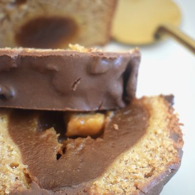 Cake aux carambars et aux poires