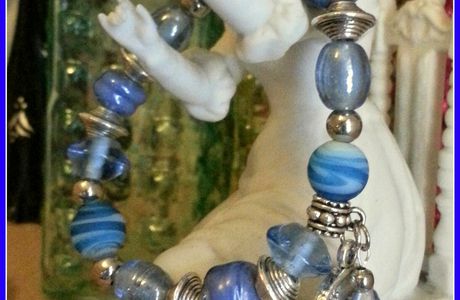 Bracelet elastique bleu antique