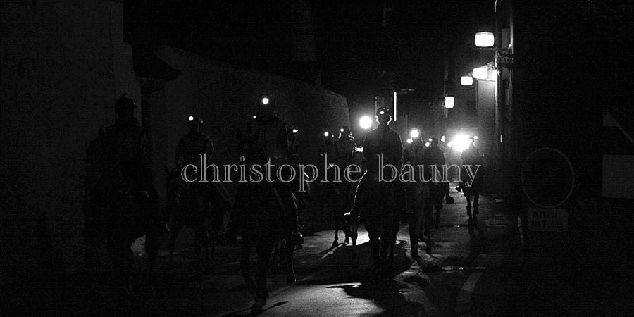 Série de photos en noir et blanc sur la course d'endurance de Florac