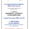 Assemblée Générale du CIQ Mairie-St Sauveur